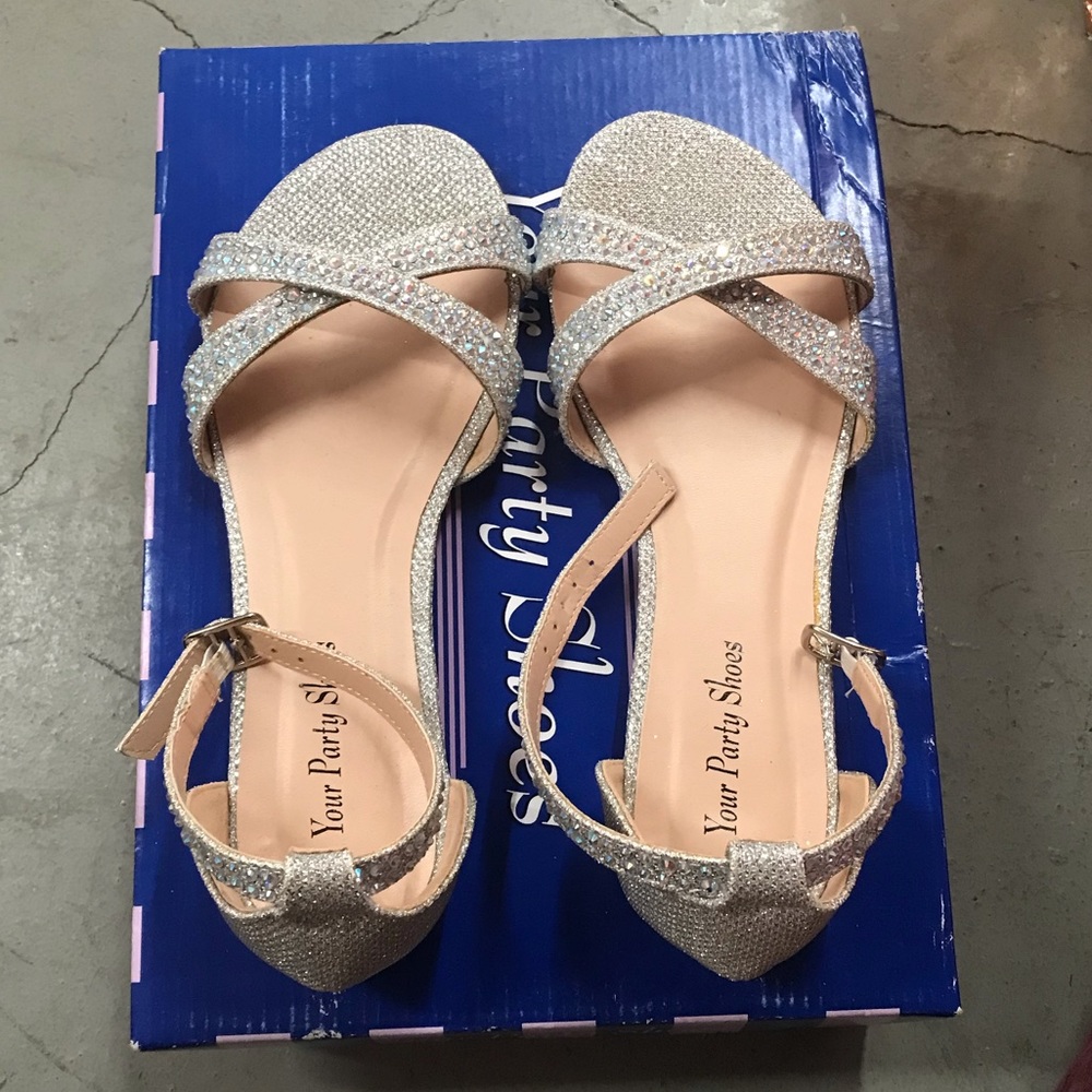 Silver AB Rhinestone Flats!